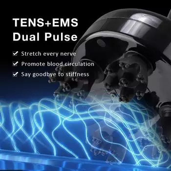 Electric Head Massager Scalp Vibration Massager Red Light Prevent Hair Loss Release Stress 3 Levels Waterproof Head Massage чёрный