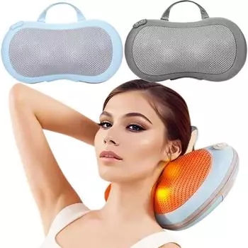 Electric Heated Cervical Spine Massage Pillow Neck Charging Full Body Waist Massage Instrument Back Shoulder and Neck Massage серый