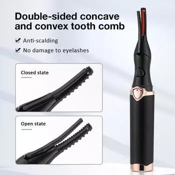 Electric Heated Eyelash Curler Long-lasting Shaping Quick Heating Natural Eyelash Curler 3 Gears Intelligent Temperature USB чёрный