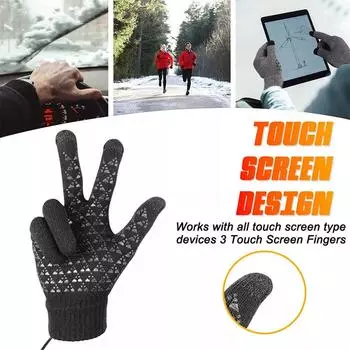 Electric Heated Gloves Waterproof Winter Gloves Skiing Motorcycle Cycling Gloves for Snowboard Cycling Motorcycle Ski Outdoor серый
