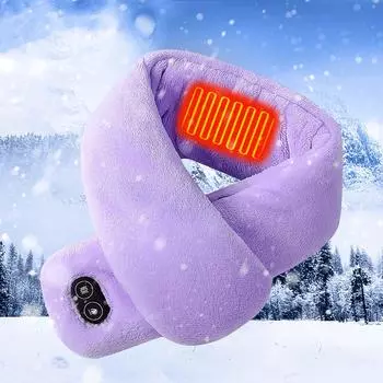 Electric Heated Womens Scarf Men Velvet Shawl Ladies USB Winter Soft Neck Warmer One Size