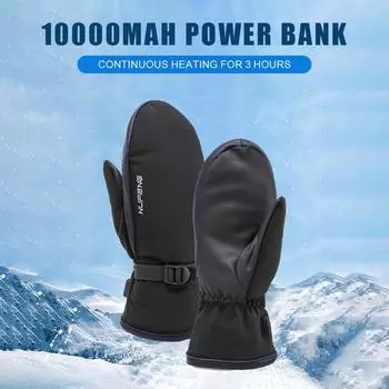 Electric Heating Gloves USB Charging Electric Heated Gloves Waterproof 3 Gear Temperature for Outdoor Camping Hiking Small чёрный
