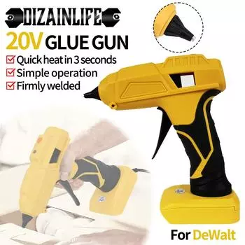 Electric Hot Melt Glue Gun Home Electric Heat Temperature Gun Repair Tool Melt Welding with 11mm Glue Sticks for Dewalt Battery