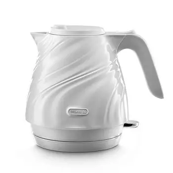 Electric Kettle Seta Italian Design Silk Drape Lightweight Compact One Push Open 3 Year Warranty with DeLonghi Family Registration De’Longhi