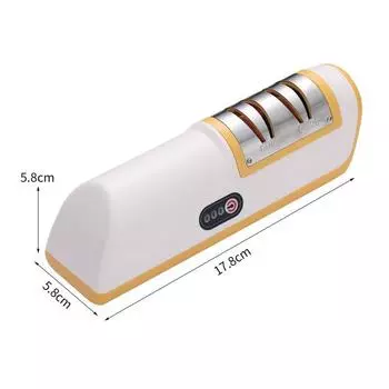 Electric Knife Sharpener Multifunctional Automatic Professional Small Knife Sharpener Kitchen Quick Sharpening Non-slip Tools 17.8x5.8x5.8cm