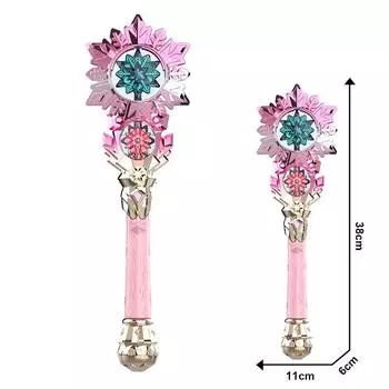 Electric Light Music Magic Wand, Little Princess Spinning Snowflake Fairy Wand, Play House Luminous Toys