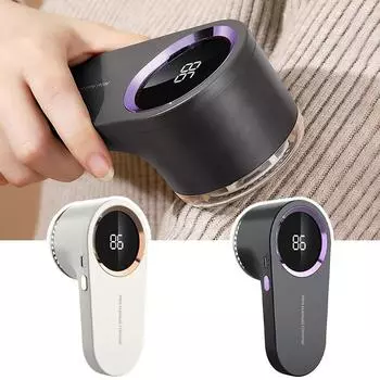 Electric Lint Remover Clothes Hair Ball Trimmer LED Display Fuzz Pellet Remover Portable Household Hair Cleaning чёрный