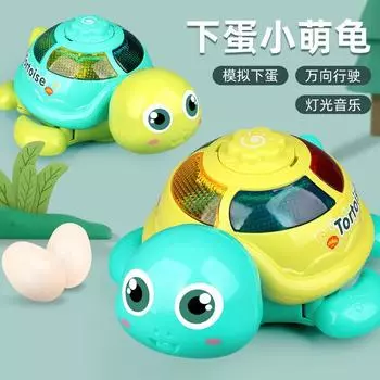 Electric Little Turtle Laying Eggs Music Light Crawling Cartoon Macey Turtle зелёный