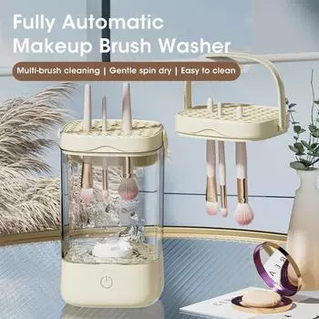 Electric Makeup Brush Cleaner UV Sterilization Quick Drying Brush Washers Makeup Brushes Drying Rack Automatic Wash Makeup Tools