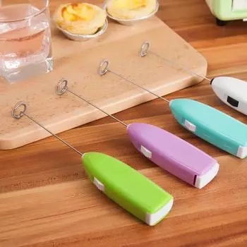Electric Milk Frother Automatic Handheld Foam Coffee Maker Egg Beater Milk Frother Portable Kitchen Coffee Whisk Tool Accessorie синий