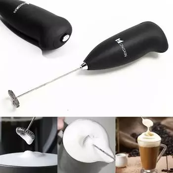 Electric Milk Frother Handheld Mini Electric Mixer Egg Beater Milk Frother Whisk Drink Foamer Coffee Stirrer Kitchen Accessories чёрный