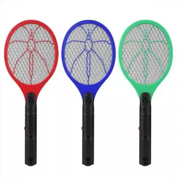 Electric Mosquito Killer Three-layer Safety Net Cordless Battery Electric Fly Mosquito Swatter Bug Zapper Racket Insects Killer синий