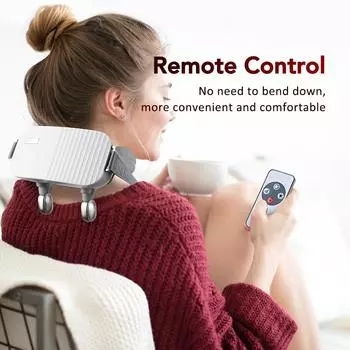 Electric Neck And Back Massager Wireless Neck And Shoulder Kneading Massage Pillow Trapezius Neck Cervical Back Massage Shawl белый