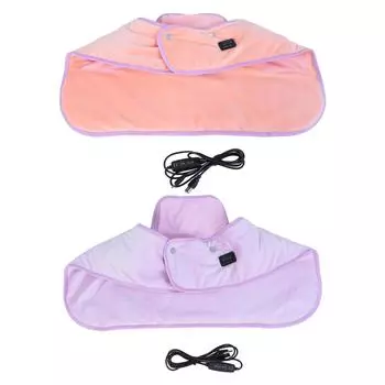 Electric Neck Shoulder Heating Pad 3 Temperature Settings 3 Timers Heated Neck Wrap for Muscle Fatig Orange Pink