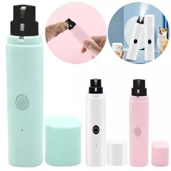 Electric Pet Dog Nail Trimmers with LED Light Pet Nail Clipper & Trimmer Nail Grooming Grinder Puppy Grooming Tool for Dogs Cats розовый