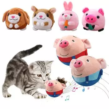 Electric Pet Smart Cat Toy Bite Resistant Funny Interactive Squeaky Toys Self-Moving Chewable for Dog Indoor Playing
