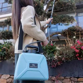 Электрический насос опрыскиватель садовый опрыскиватель многофункциональный 5л сельскохозяйственный диспенсер бутылка для воды Light Blue