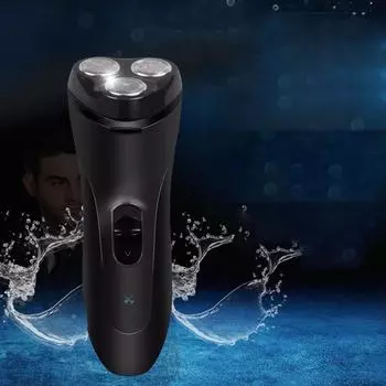 Электробритва 3 режущие головки Длительный срок службы батареи Водоочистка Электробритва Мужчины Для мужчин Опасный женский чёрный