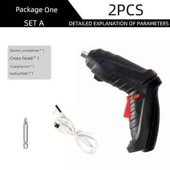 Electric Screwdriver Electric Batch Electric Hand Drill Rechargeable Small Automatic Electric Screwdriver Mini Screwdriver Tool Suit Electric screwdriver (2pcs)