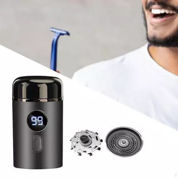 Электробритва для лица, бережное безболезненное бритье, USB-портативный триммер для бороды и бороды серый