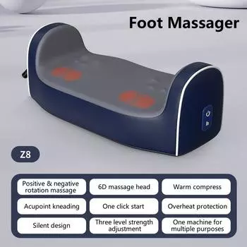 Electric Shiatsu Foot Calf Massager with Heated Kneading Rolling Relaxation Leg Arm Massage Acupuncture Points Multipurpose Gift EU Plug