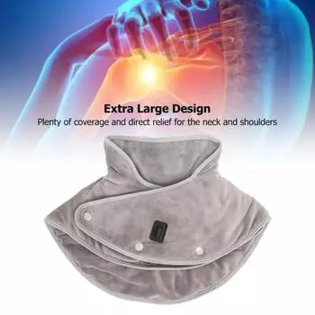 Electric Shoulder Neck Vibrating Massager Wrap Thermal Shoulder Back Warmer USB Relieve Pain Fatigue Warm Back Brace Tool
