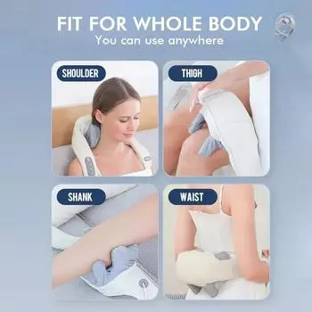 Electric Shoulder Shawl Neck Back Kneading Massager Multifunctional Automatic Wireless Body Heated Relax Muscle Cervical Massage серый