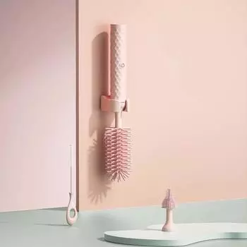 Electric Silicone Bottle Brush 360 Degree Rotating Pacifier Cup Soothing Pacifier Cleaning Brush розовый