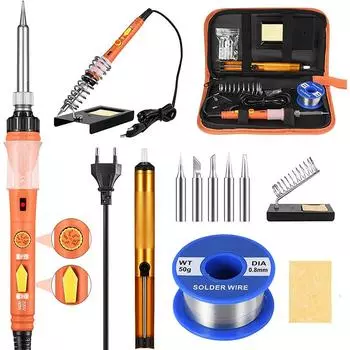 Electric Soldering Iron 60W Welding Solder Rework Station Heat Pencil Tips Repair Tool Adjustable Temperature US Plug