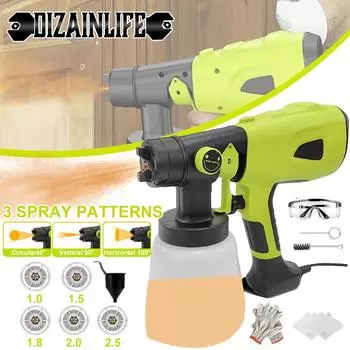 Electric Spray Gun 800ML Household Paint Sprayer with Adjustable Spray Width Knob High Power Auto Furniture Coating Airbrush