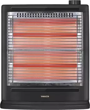 Electric Stove Heater Equipped with Obstacle Small Fall OFF 2 Levels of Output Easy Black [Yamazen] Sensor, Footprint, Switch, Switching, Operation,