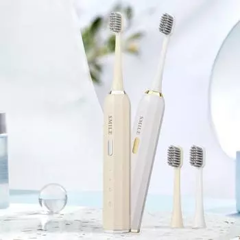 Electric Toothbrush Smart Tooth Brush USB Rechargeable Teeth Clean Whitening Sonic Toothbrush with Automatic Replacement Head белый