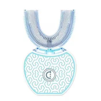 electric toothbrush sonic vibrating toothbrush automatic tooth brushing 360°U type lazy toothbrush IPX7 waterproof White N