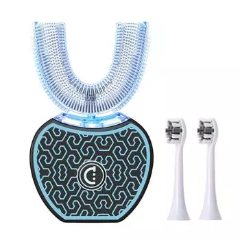 electric toothbrush sonic vibrating toothbrush automatic tooth brushing 360°U type lazy toothbrush IPX7 waterproof black N