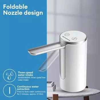 Electric Water Gallon Bottle Pump Ultra Silent and Fast Portable Drinking Water Dispenser Pump for 1-6 Gallon Water Jug Pump