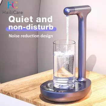 Electric Water Gallon Pump Automatic Water Dispenser Rechargeable Desktop Water Bottle Dispenser Electric Water Dispenser Pump темно серый