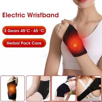 Electric Wrist Heated Brace Wrist Band Foot Warmer USB Wrap Herb Heated Hand Warmer Compression Pain Relief Wristband