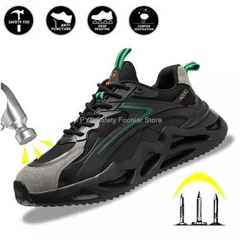 Electrician Safety Shoes Men s Work Safety Boots Plastic Toe Lightweight Working Sneakers Anti-stab Anti-smash Work Boots Men 37