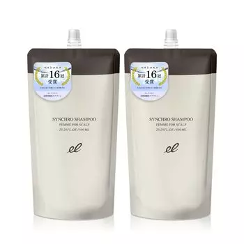 ELECTRON Synchro Shampoo Femme FOR SCALP Refill 600 мл Набор из 2 средств для ухода за кожей головы Уход за секущимися кончиками Для красивых волос [Официальный] Для женщин