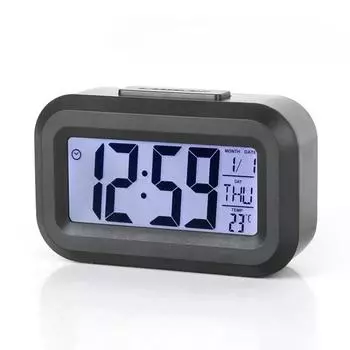Electronic Alarm Clocks Wall Clock Backlight Digital Table Clock Bedroom Offices Families Desktop Snooze LED Homes Decor Garden чёрный