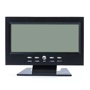 Electronic Digital Alarm Clock with Voices Controlled Backlit and Snoozes серебряный
