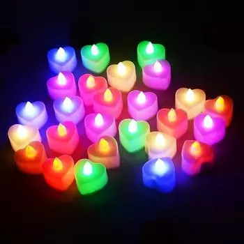 Electronic Flameless Candles Battery Operated LED Night Lights Tea Lights Christmas Wedding Garden Party Decor белый