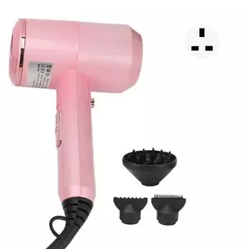Electronic Hair Dryer High Powered Overheat Protection Negative Ion Hair Dryer for Home Pink UK US PLUG