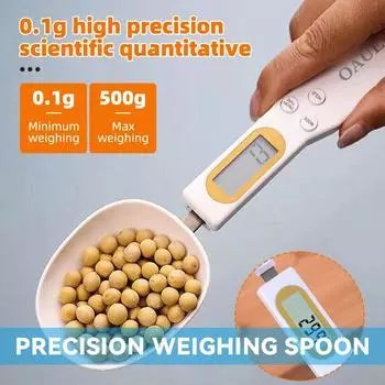Electronic Kitchen Scale LCD Digital Measuring 500g 0.1g Precise Digital Spoon Food Flour Milk Coffee Scale Kitchen Mini Tool светло-зеленый