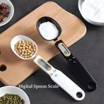 Electronic Spoon Scale Handheld LCD 500g 0.1g High Precision Digital Measuring Spoon for Weighing Food Ingredient Kitchen Tools 500G белый