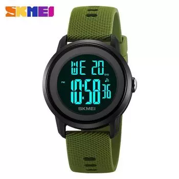 Electronic watch student male and female couple watch luminous waterproof alarm clock timing multi-function electronic армия зеленый