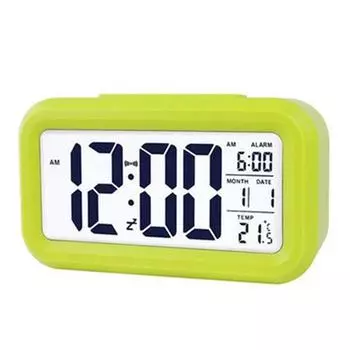 Electronics Mini Music Digital Alarm Clock Temperature Electronic LED Clock Backlit Doze Silent Calendar Desktop Wall Clocks чёрный
