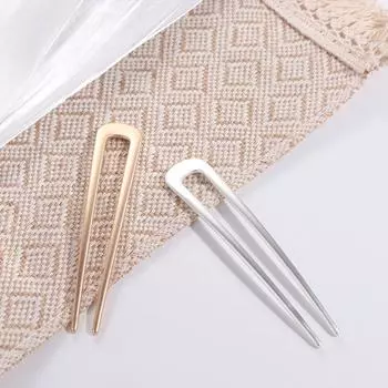 Electroplate U Shape Barrettes Metal Hair Clip High Quality Hair Sticks Women Headdress золотистый