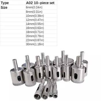 Electroplated Bit Glass Punch Hard Steel Punch Drill Bits Tile Wall Punch Glass Drilling Style A