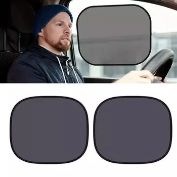 Electrostatic Adsorption Film Car Mesh Sun Visor Side Insulation Sun Translucent Anti-ultraviolet Black Heat Protection E5V1